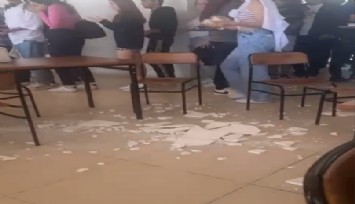 Ege Üniversitesi yemekhanesinde tavandan kopan parçalar öğrencilerin üzerine düştü