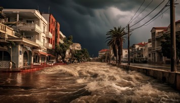 Çeşme'de şiddetli yağış etkisini gösterdi