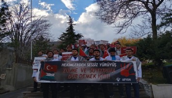 Afyonkarahisar'da doktorlar İsrail'i protesto etti