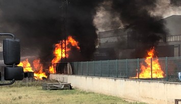 Tekirdağ’da bir fabrika alevlere teslim oldu