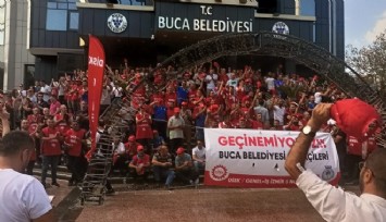 Buca Belediyesi'nin önünde eylem devam ediyor