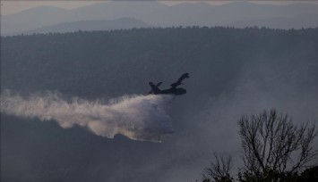 Çanakkale'deki orman yangınına 7 uçak ve 22 helikopterle müdahale sürüyor