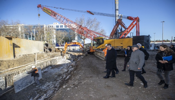 Başkan Batur’dan yeni bina alanında inceleme