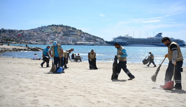 Kuşadası'nda plajlar sezona hazırlandı