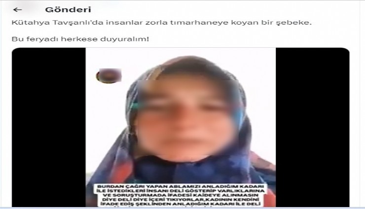 Kütahya Valiliğinden “İnsanlar zorla tımarhaneye tıkılıyor” iddialarıyla ilgili açıklama