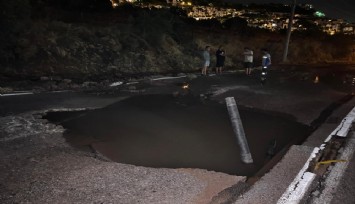 Bodrum'da su hattı bomba gibi patladı