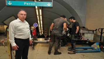 Metronun yürüyen merdivenlerinde geniş kapsamlı bakım çalışması