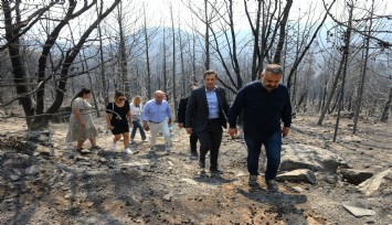 CHP heyeti İzmir'de yangın bölgesinde: İzmir Milletvekilleri sahada incelemelerde bulunuyor