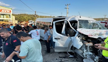 Muğla'da işçi servisi ile itfaiye aracı çarpıştı: 8 kişi yaralandı