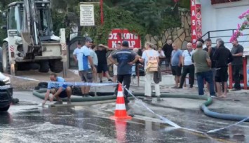 Bodrum'da patlayan isale hattı zor anlar yaşattı: Vatandaşlar mahsur kaldı