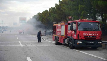 İstanbul-Edirne Otoyolu’nda korkutan  yangın