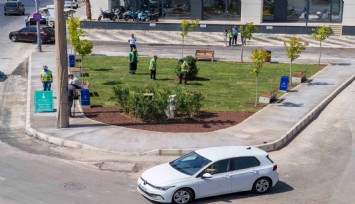 Soğukkuyu’da yol kenarında bulunan alanın peyzaj çalışmaları tamamlandı